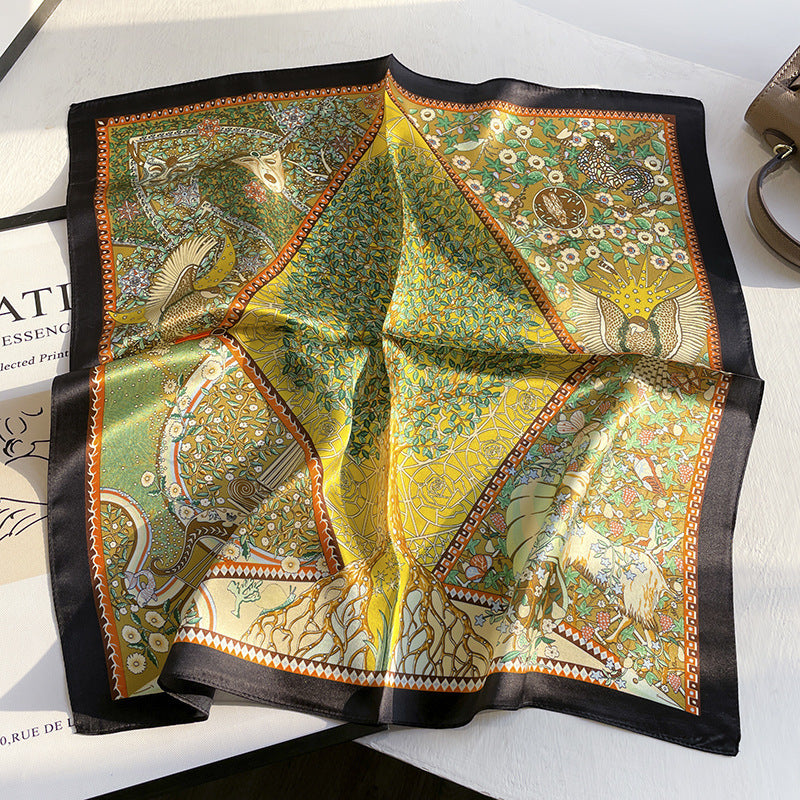 Luxury 12 Momme Mulberry Silk Scarf, 53cm Classic Square Silk Neck Scarf