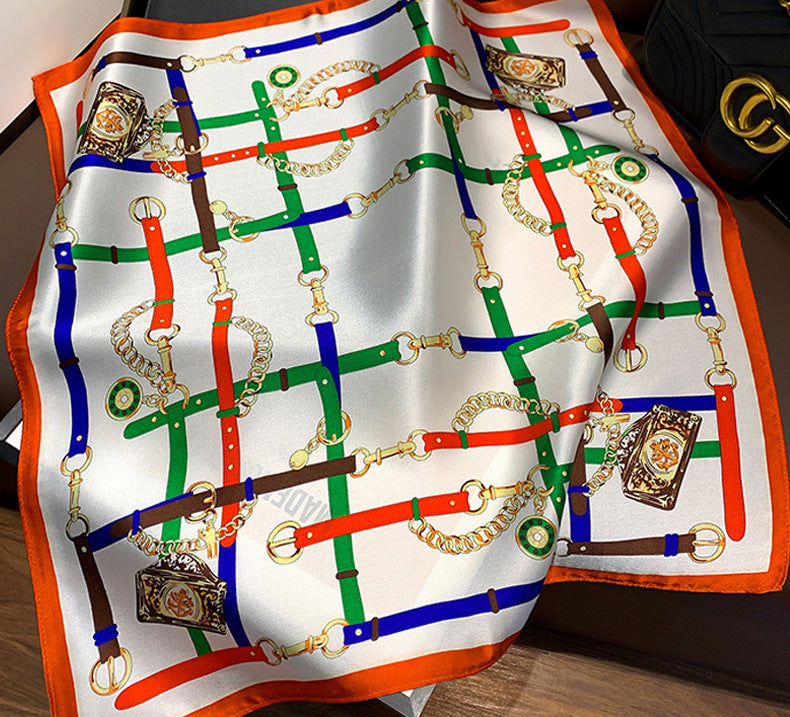 100% Mulberry Silk Scarf, 53cm Square Silk Scarf, 12 Momme