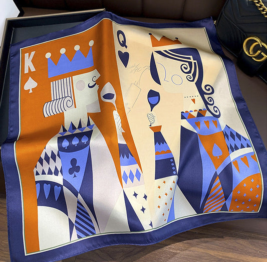 Luxury 12 Momme Mulberry Silk Scarf, 53cm Classic Square Silk Neck Scarf