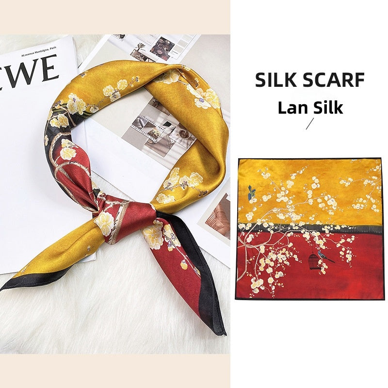 100% Mulberry Silk 68cm Charmeuse Silk Square Scarf