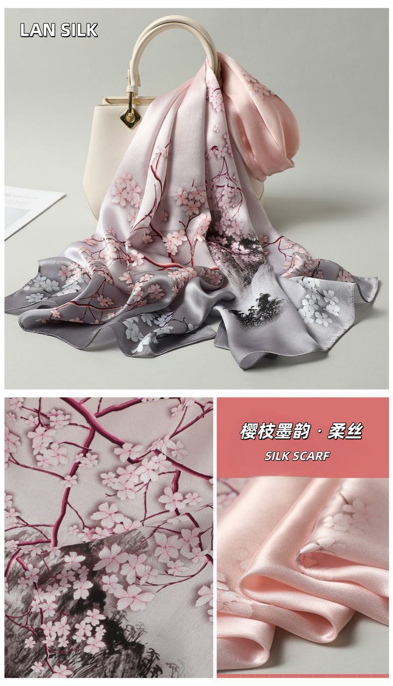 100% Mulberry Silk Long Scarf-170*53 (12 Momme Charmeuse)