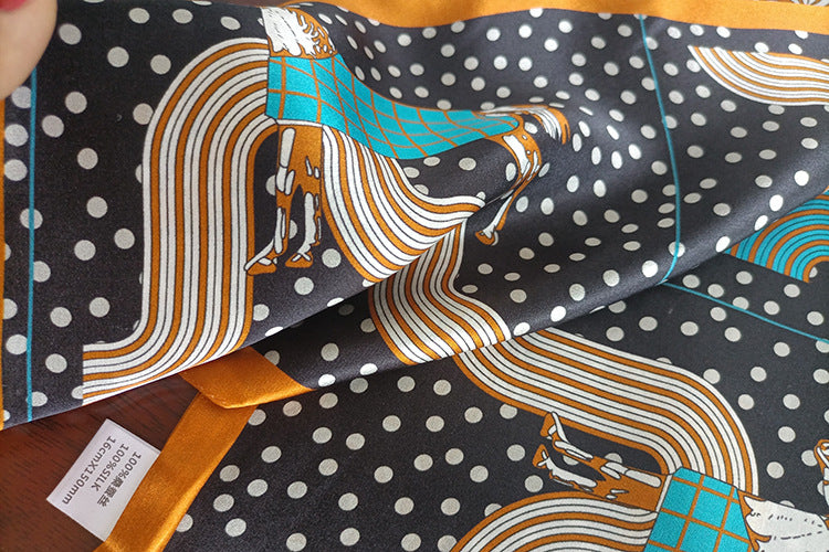 Pure Silk Long Double-Layer Reversible Scarf-145*15CM