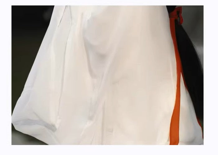 Wei-Jin Style Women's White Hanfu: Wide-sleeve Blouse & Ru Skirt