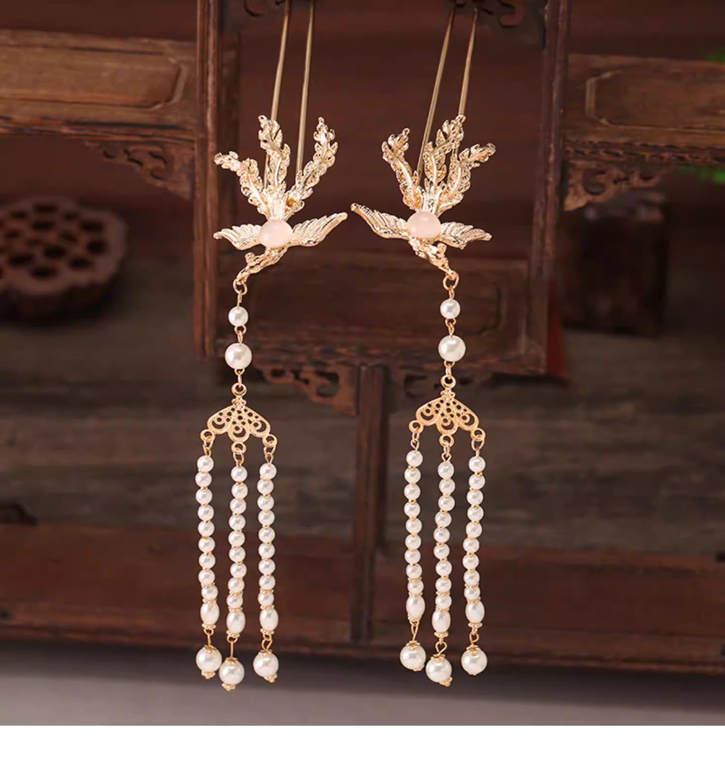 Ancient-style Hair Accessory Set: Tassel Hairpins & Coronet