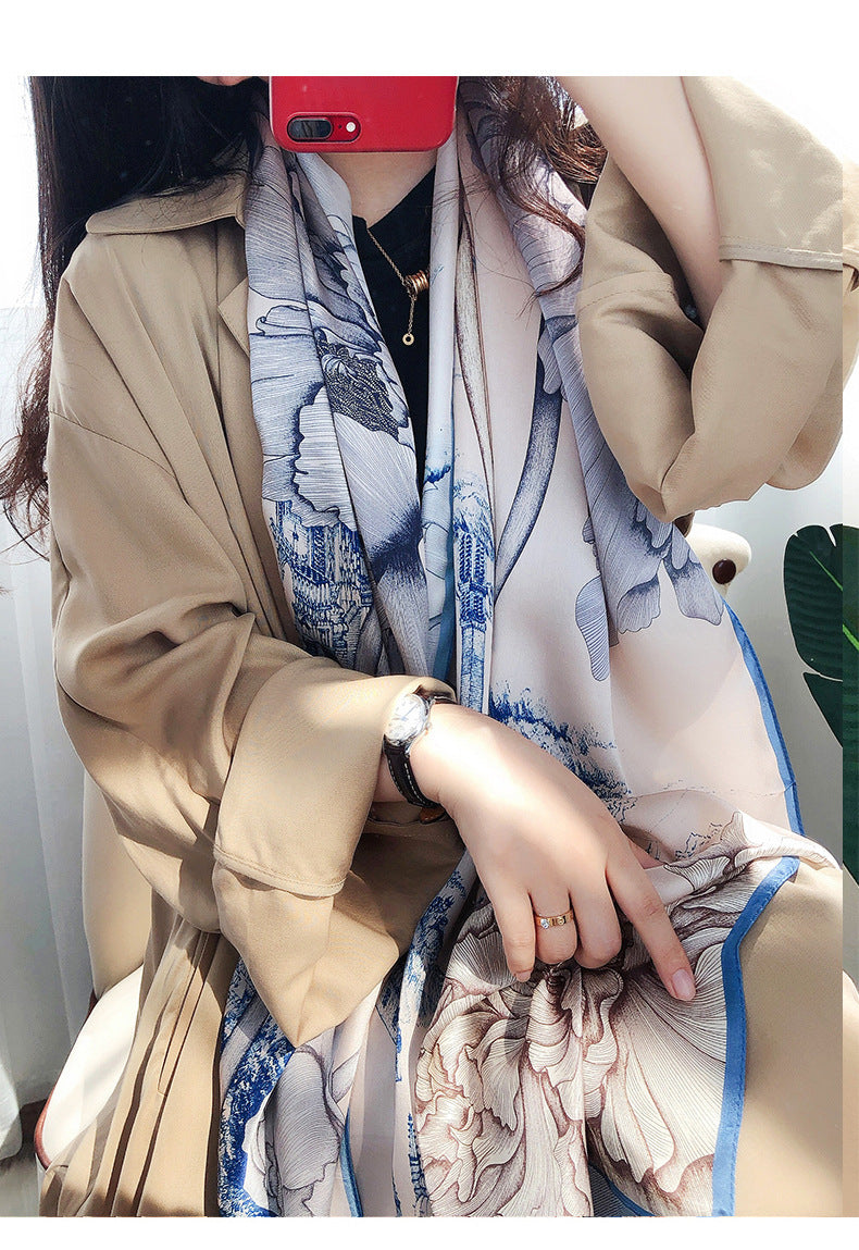 100% Mulberry Silk Long Scarf-170*53 (12 Momme Charmeuse)