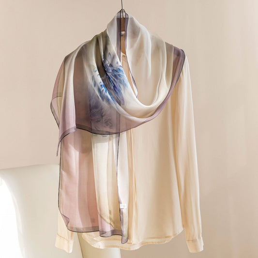 100% Silk Long Scarf (160cm*42cm)