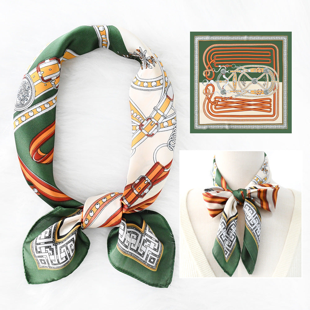 Gemstone Butterfly Silk Scarf– 100% Silk Crepe de Chine Square (65cm*65cm))