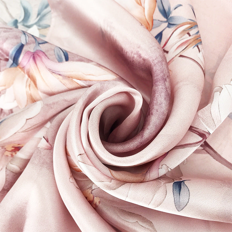 Premium Floral Silk Scarf -(Elegant Gift for Mothers & Elders)