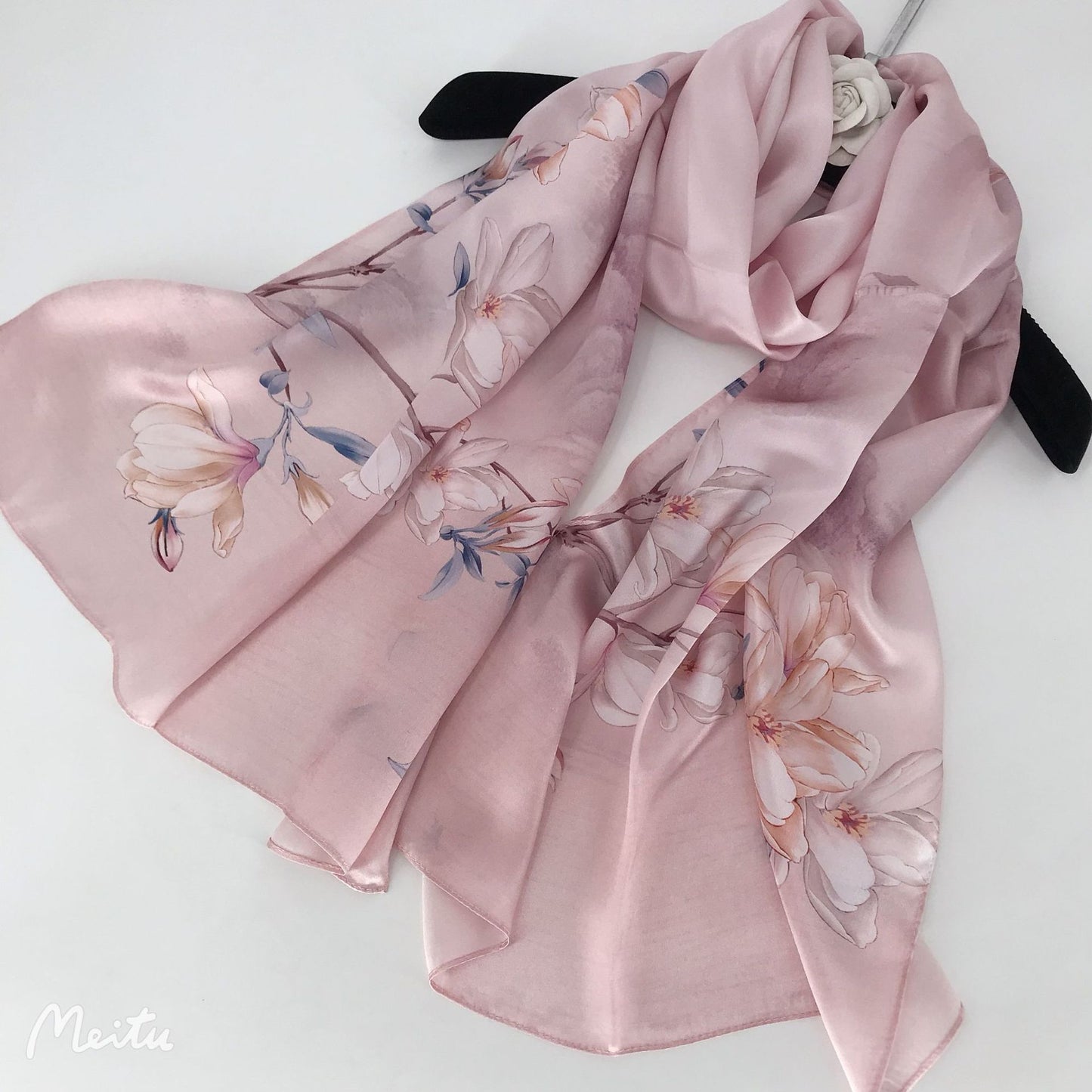 Premium Floral Silk Scarf -(Elegant Gift for Mothers & Elders)