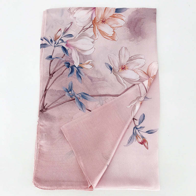 Premium Floral Silk Scarf -(Elegant Gift for Mothers & Elders)