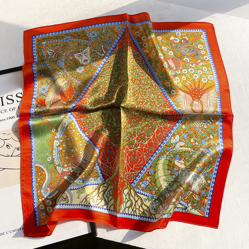 Luxury 12 Momme Mulberry Silk Scarf, 53cm Classic Square Silk Neck Scarf