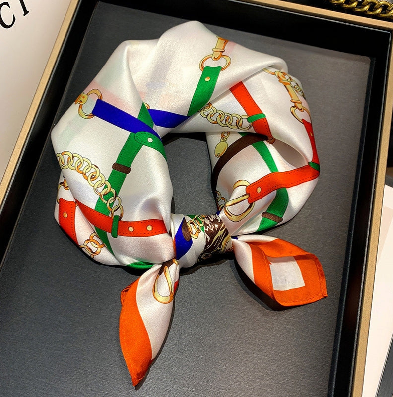 100% Mulberry Silk Scarf, 53cm Square Silk Scarf, 12 Momme