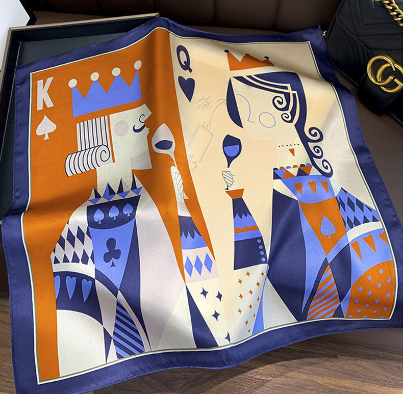 Luxury 12 Momme Mulberry Silk Scarf, 53cm Classic Square Silk Neck Scarf