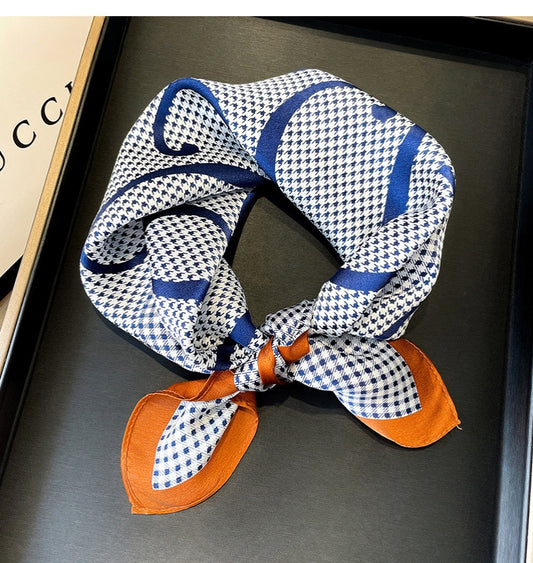 Luxury 12 Momme Mulberry Silk Scarf, 53cm Classic Square Silk Neck Scarf