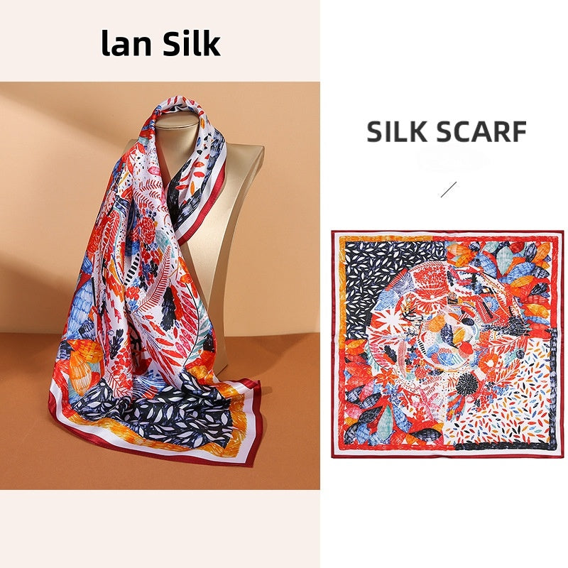 100% Mulberry Silk 68cm Charmeuse Silk Square Scarf