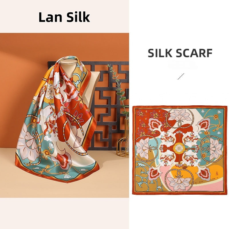 100% Mulberry Silk 68cm Charmeuse Silk Square Scarf