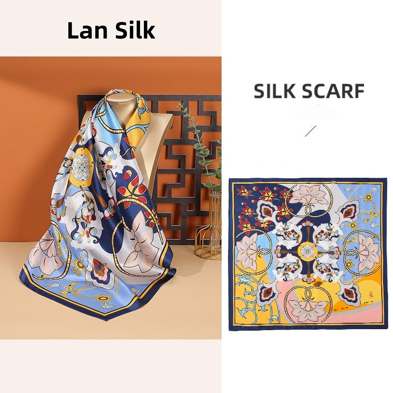 100% Mulberry Silk 68cm Charmeuse Silk Square Scarf