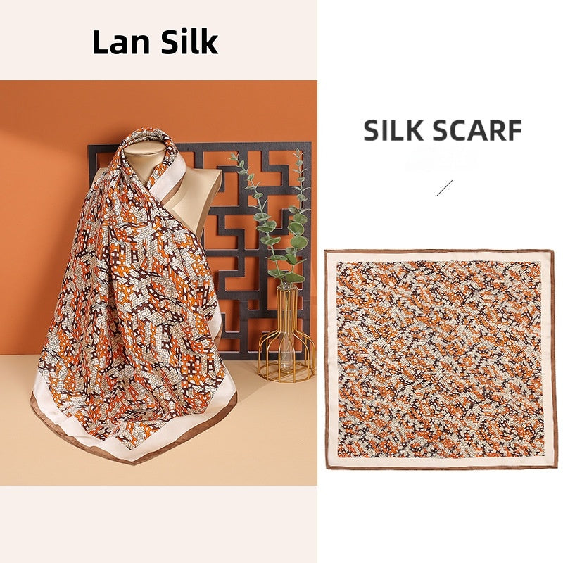 100% Mulberry Silk 68cm Charmeuse Silk Square Scarf