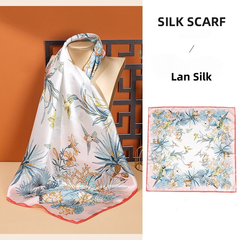 100% Mulberry Silk 68cm Charmeuse Silk Square Scarf