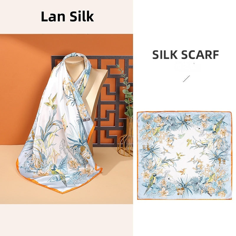 100% Mulberry Silk 68cm Charmeuse Silk Square Scarf