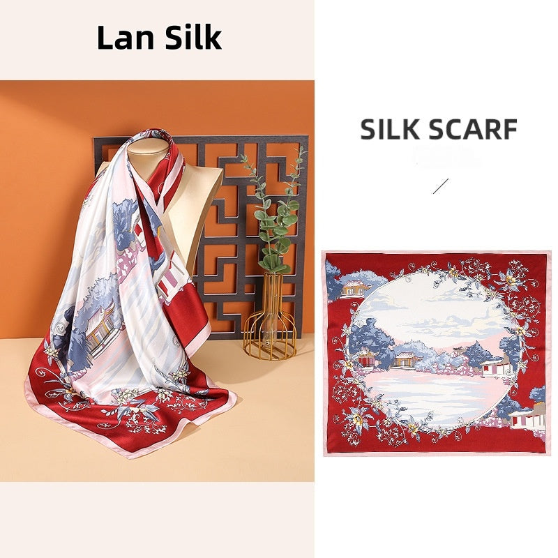 100% Mulberry Silk 68cm Charmeuse Silk Square Scarf