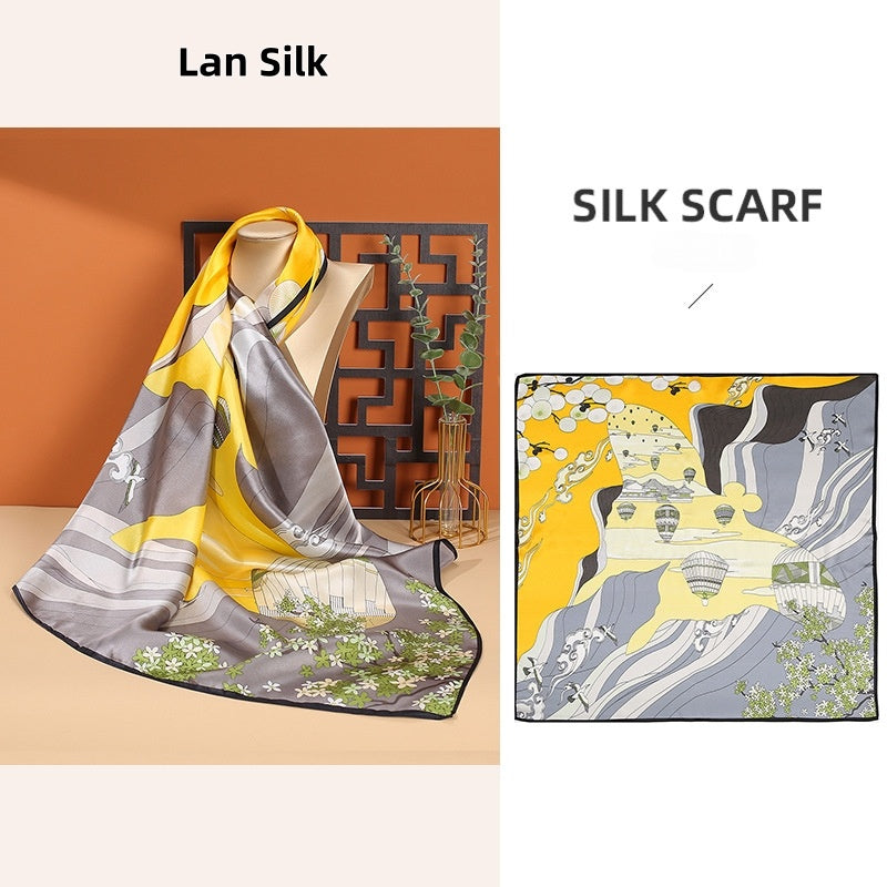 100% Mulberry Silk 68cm Charmeuse Silk Square Scarf