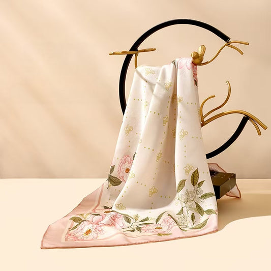 LAN SILK 2025 New 100% Mulberry Silk 65cm Charmeuse Silk Square Scarf