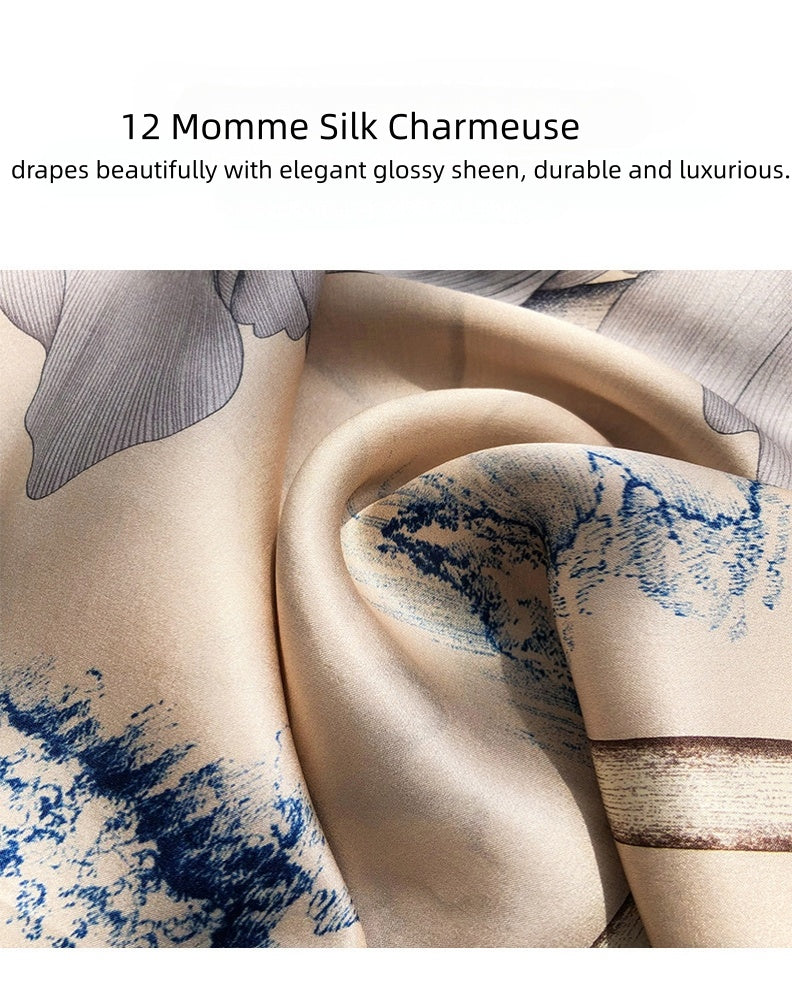100% Mulberry Silk Long Scarf-170*53  (12 Momme Charmeuse)