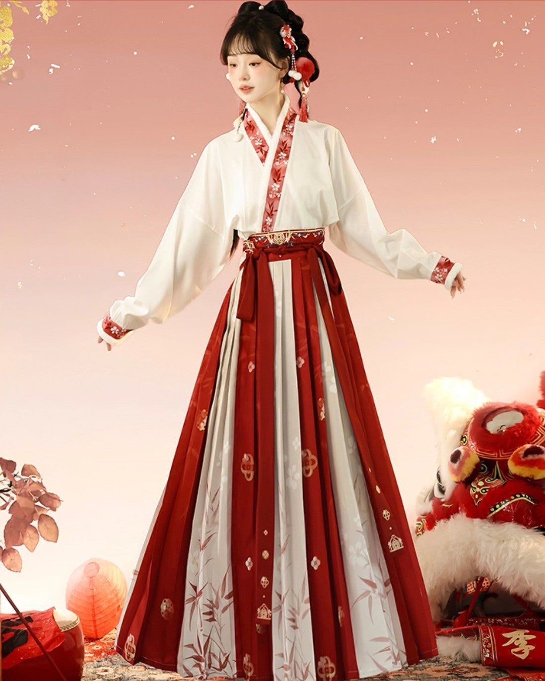 Winter Women's Hanfu Song Dynasty Style: Hanfu Outfit Set