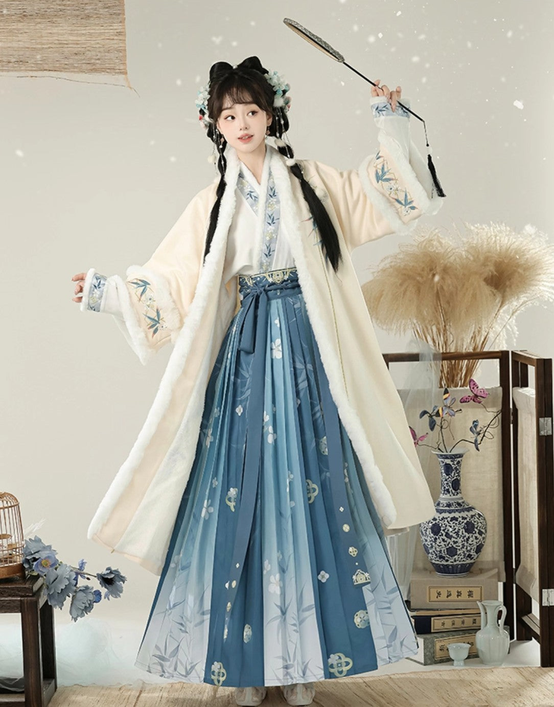 Winter Women's Hanfu Song Dynasty Style: Hanfu Outfit Set