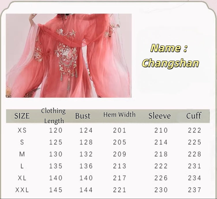 Tang Dynasty Hanfu-Exquisite Heavy Embroidery Wide-Sleeve Shirt + High-Chest Heziqun