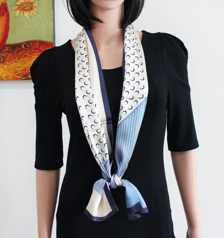 Pure Silk Long Double-Layer Reversible Scarf-145*15CM