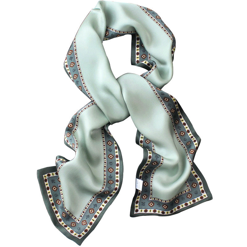 Pure Silk Long Double-Layer Reversible Scarf