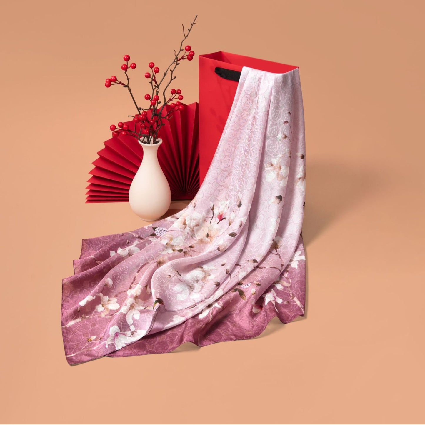 Purple Elegance Silk Scarf - 100% Silk Luxury Wrap