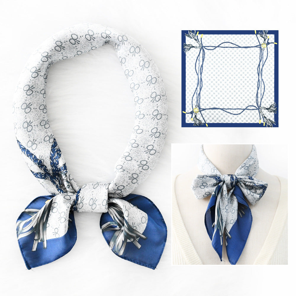 Gemstone Butterfly Silk Scarf– 100% Silk Crepe de Chine Square (65cm*65cm))