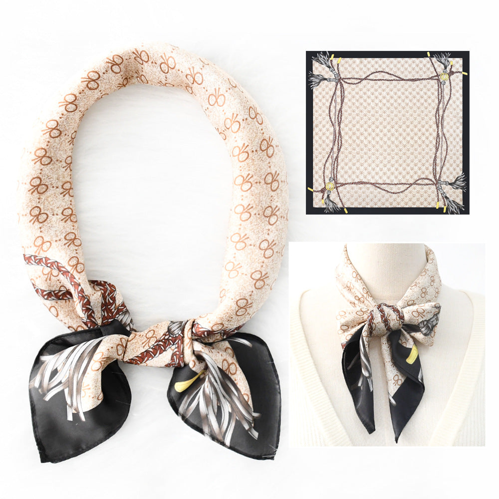 Gemstone Butterfly Silk Scarf– 100% Silk Crepe de Chine Square (65cm*65cm))