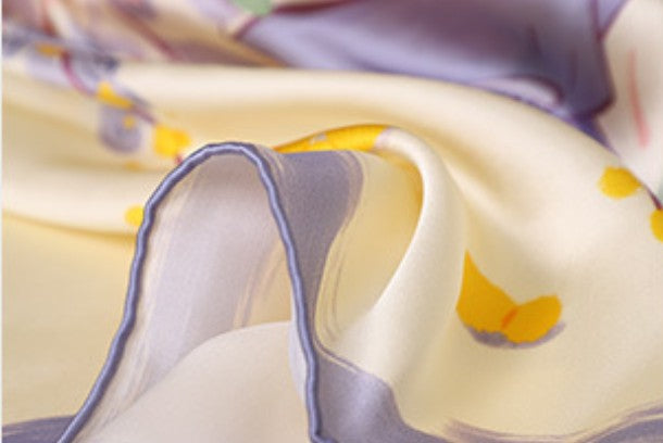 LAN SILK 2026 New Arrival 100% Mulberry Silk 86cm Square Scarf,