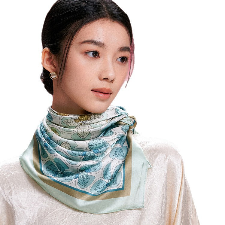 LAN SILK 2026 New Arrival 100% Mulberry Silk 86cm Square Scarf,