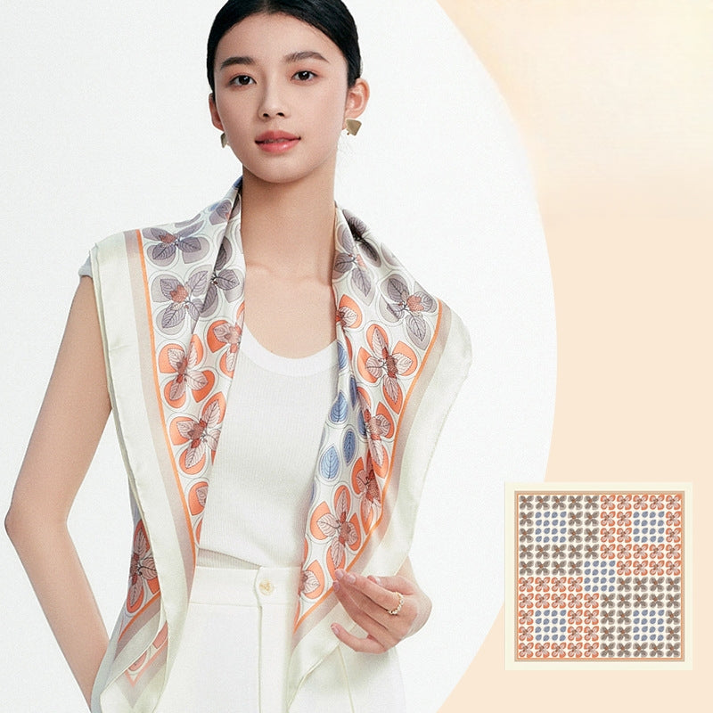 LAN SILK 2026 New Arrival 100% Mulberry Silk 86cm Square Scarf,