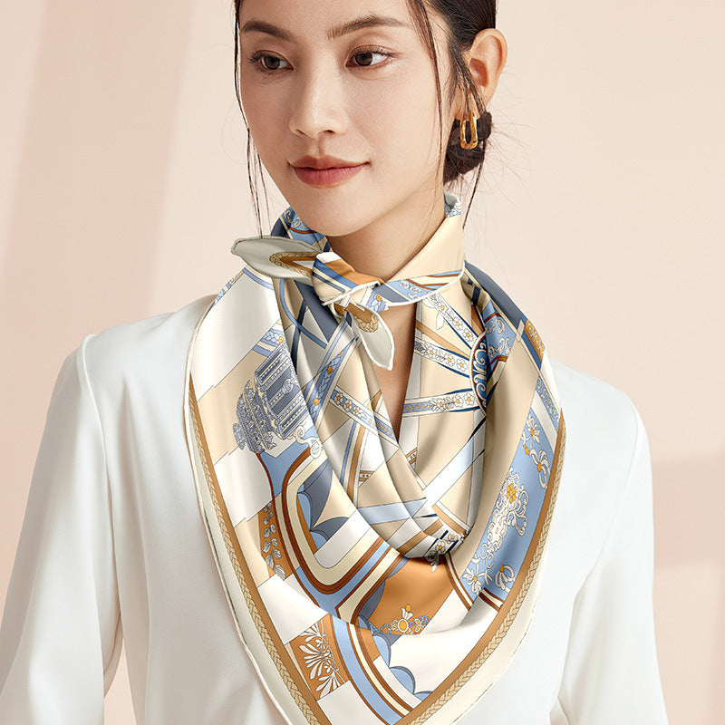 LAN SILK 2026 New Arrival 100% Mulberry Silk 86cm Square Scarf,