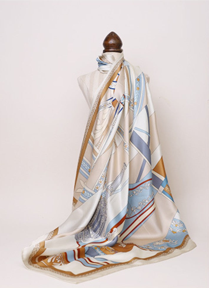 LAN SILK 2026 New Arrival 100% Mulberry Silk 86cm Square Scarf,