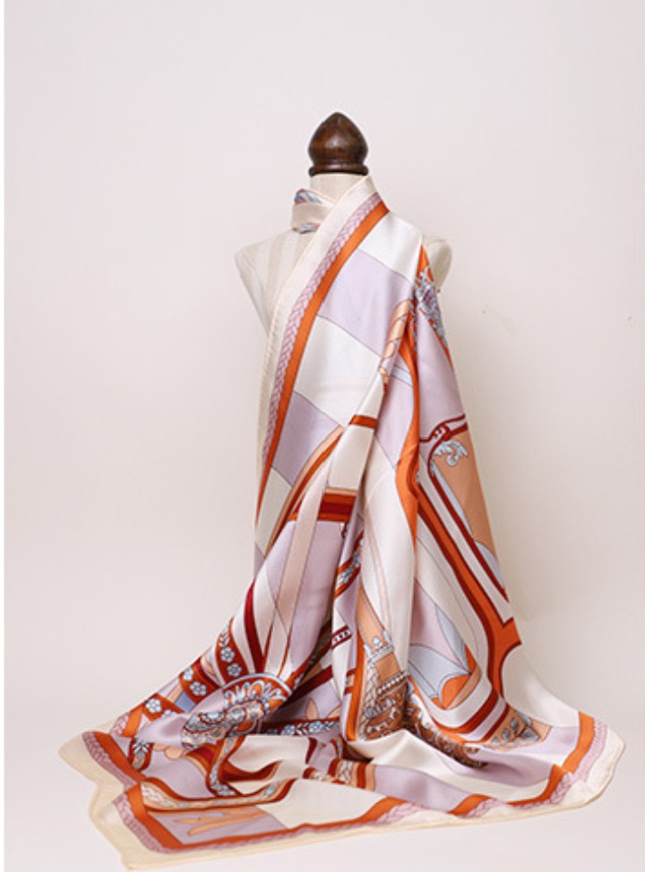 LAN SILK 2026 New Arrival 100% Mulberry Silk 86cm Square Scarf,