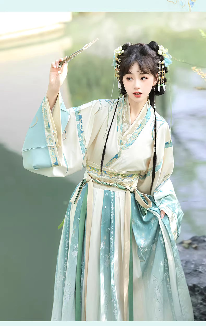 Women's Jin Dynasty-Style Hanfu Autumn Collection: Traditional Cross-Collar High-Waisted Ruqun for Daily Wear
