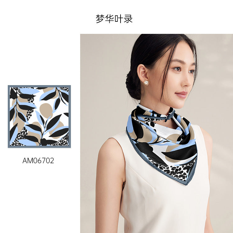 LAN SILK 2025 New 100% Mulberry Silk 65cm Charmeuse Silk Square Scarf