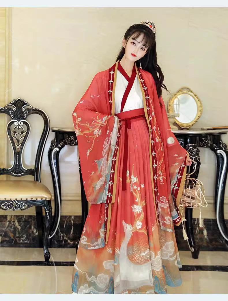 Jin Dynasty-Style Hanfu Autumn Collection: Traditional Cross-Collar High-Waisted Ruqun for Daily Wear