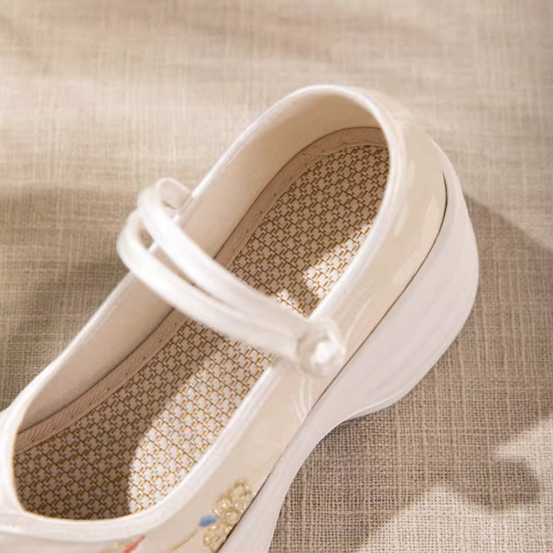 Original Spring & Summer Women's High-heeled Satin Embroidered Neo-Chinese Style Shoes