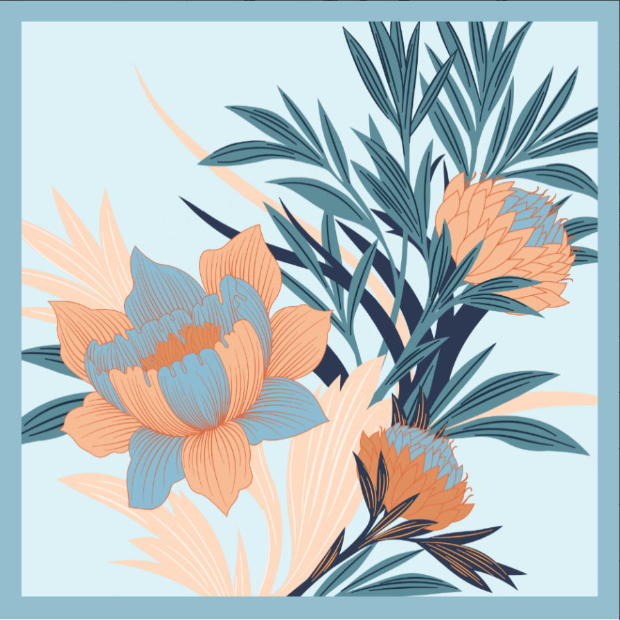 LAN SILK 2025 New 100% Mulberry Silk 65cm Charmeuse Silk Square Scarf