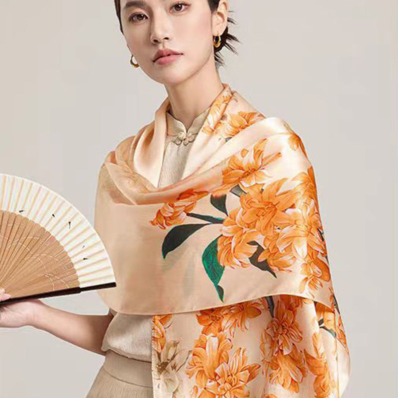 100% Mulberry Silk Scarf, 170*53cm Silk Scarf, 12 Momme-Smooth & delicate, lightweight & breathable