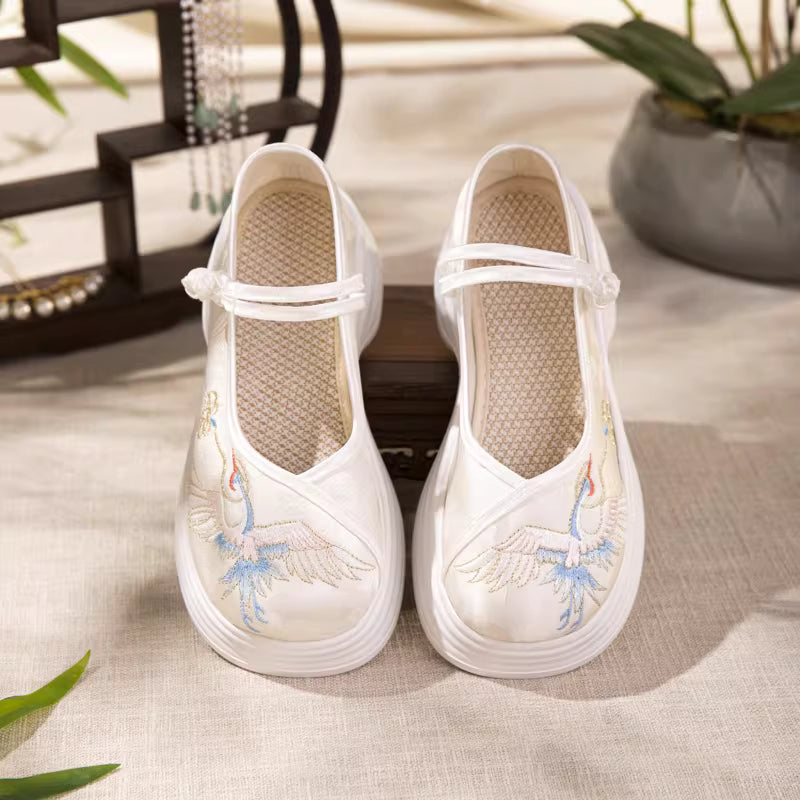 Original Spring & Summer Women's High-heeled Satin Embroidered Neo-Chinese Style Shoes