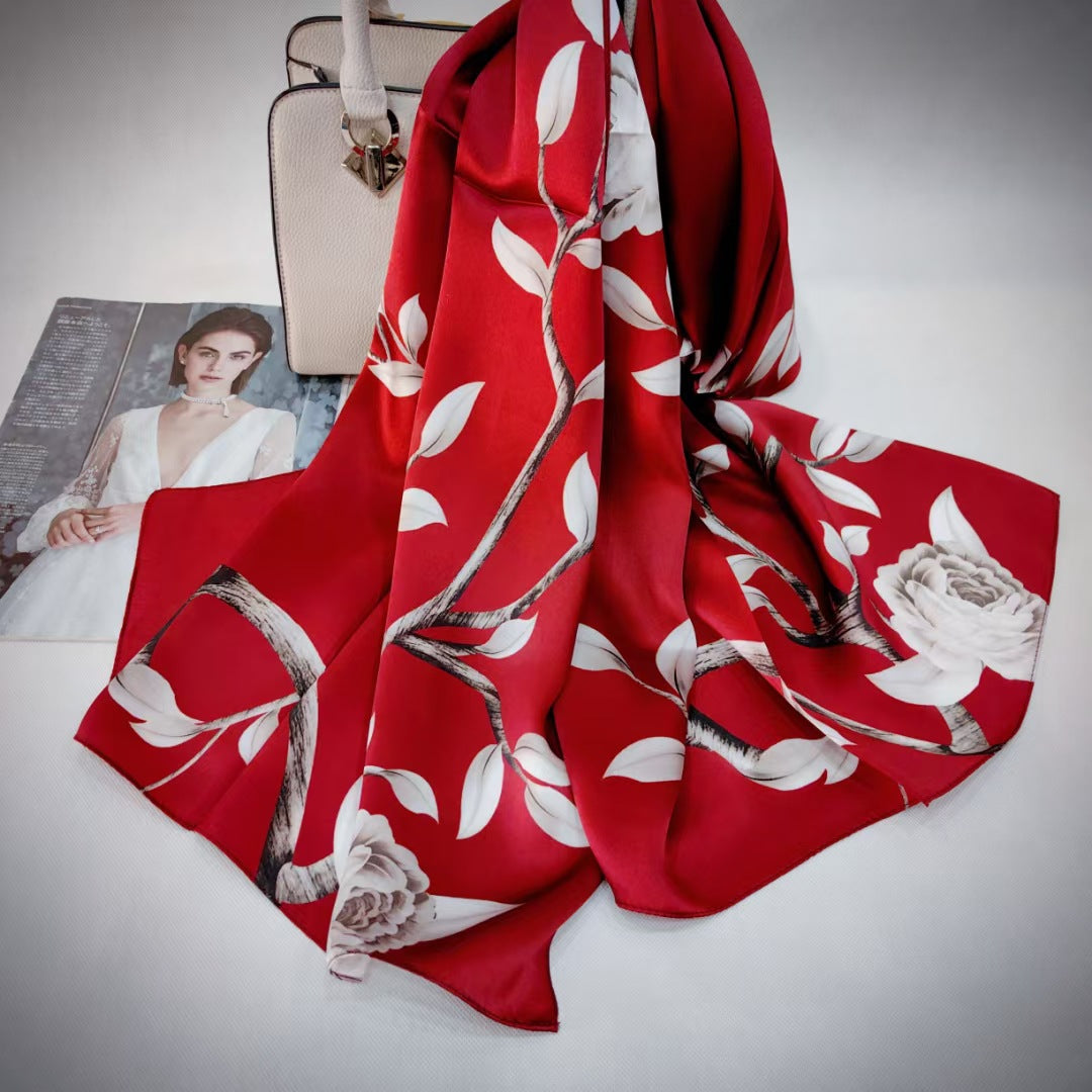 100% Mulberry Silk Scarf, 170*53cm Silk Scarf, 12 Momme-Smooth & delicate, lightweight & breathable